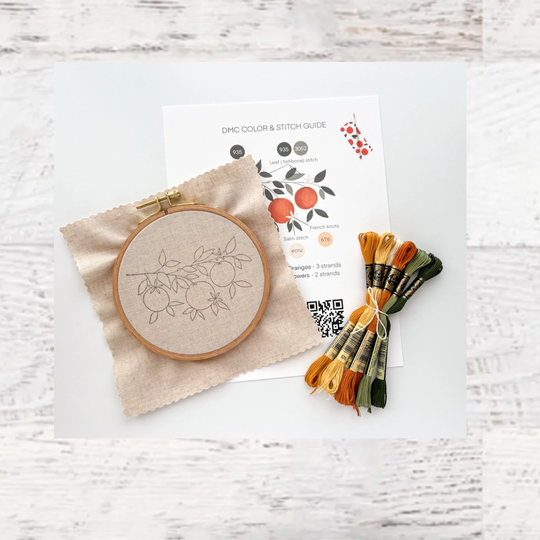 Orange Branch Embroidery Kit